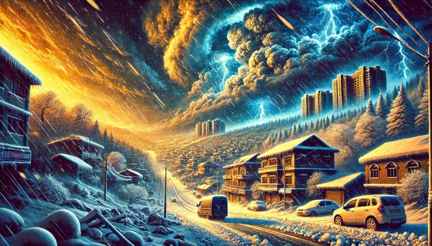 depicting a severe cold wave