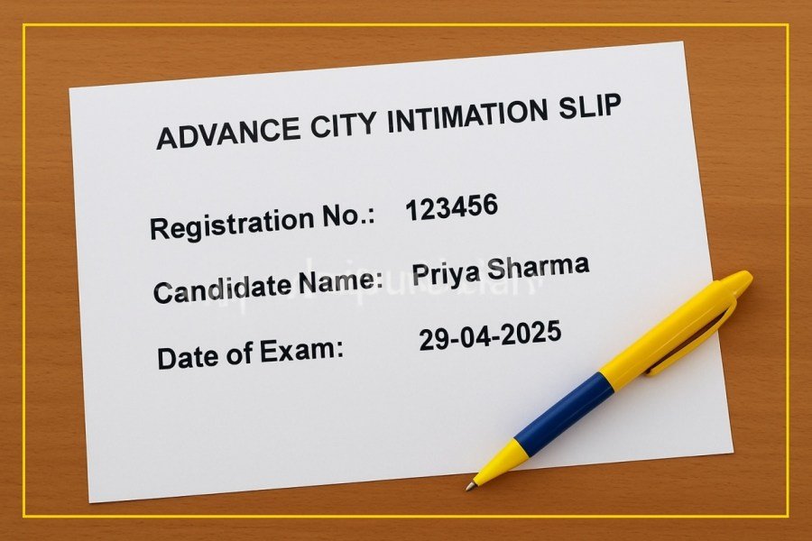 NCET 2025 city intimation slip