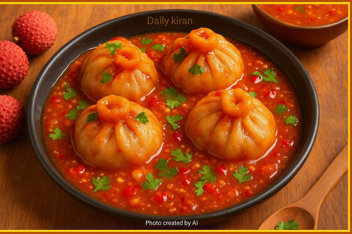 Viral Video: Delhi Street Vendor’s “Litchi Gravy Momos” Stun the Internet — Users Say ‘Kya Bawaseer Hai Ye…’ 5 Litchi Gravy Momos