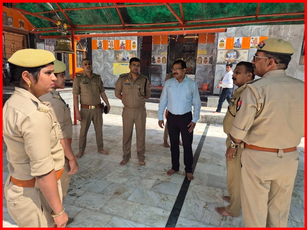 District Officials Inspect Temples on the First Day of Chaitra Navratri