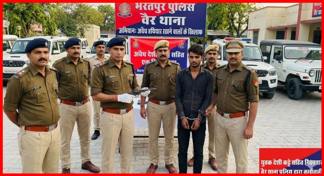 Major Police Operation in Bharatpur: Youth Arrested with Illegal Firearm