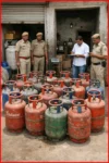 Police Seizes Illegal Gas Cylinders in Fatehnagar