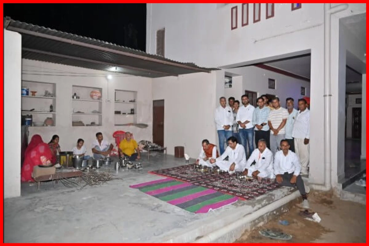 BJP President Madhan Rathore Engages with Workers in Pushkar, Dines with Rural Families