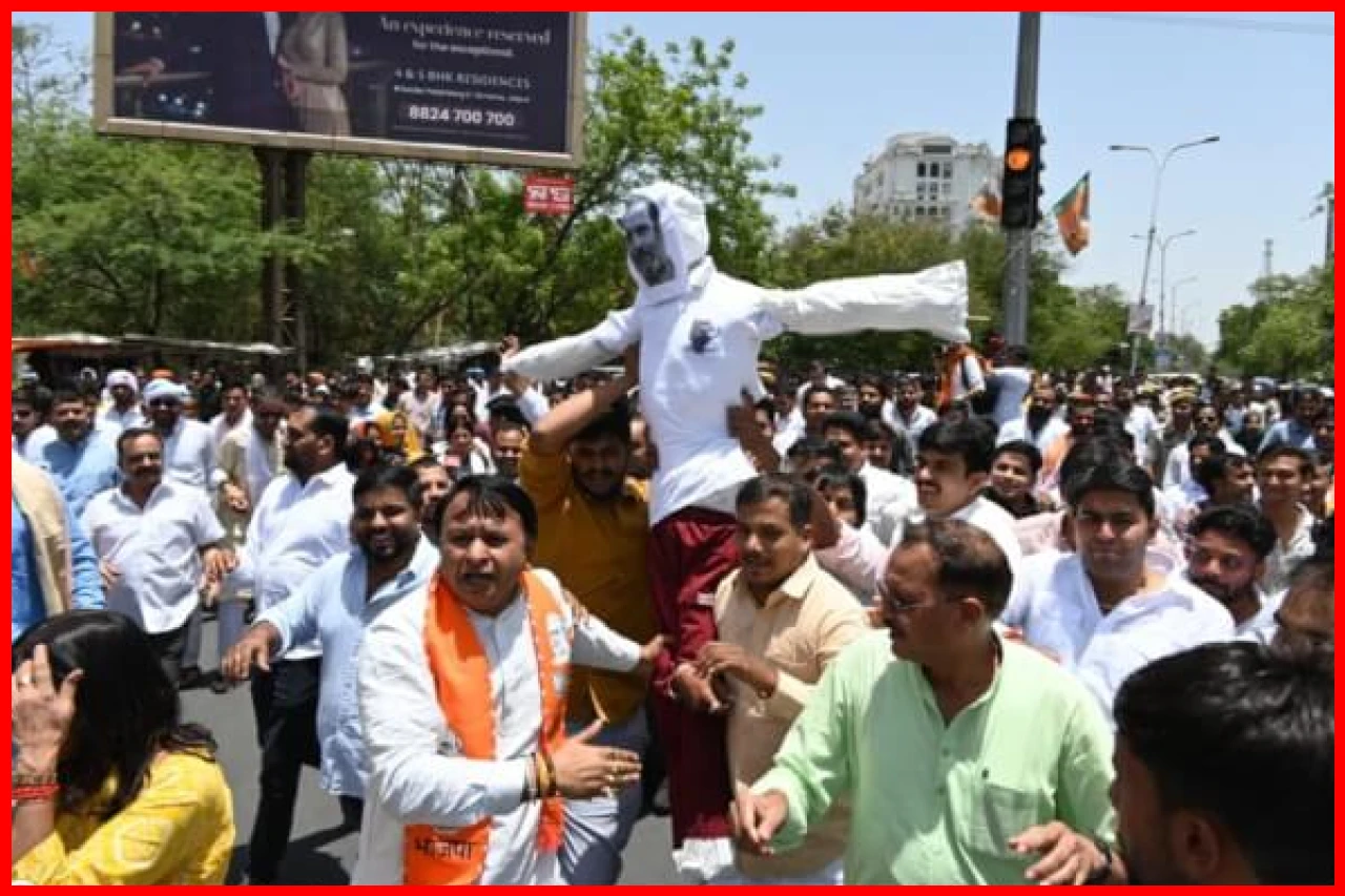 BJP Protests in Jaipur Against Rahul Gandhis Remarks, Distributes Melody Candies