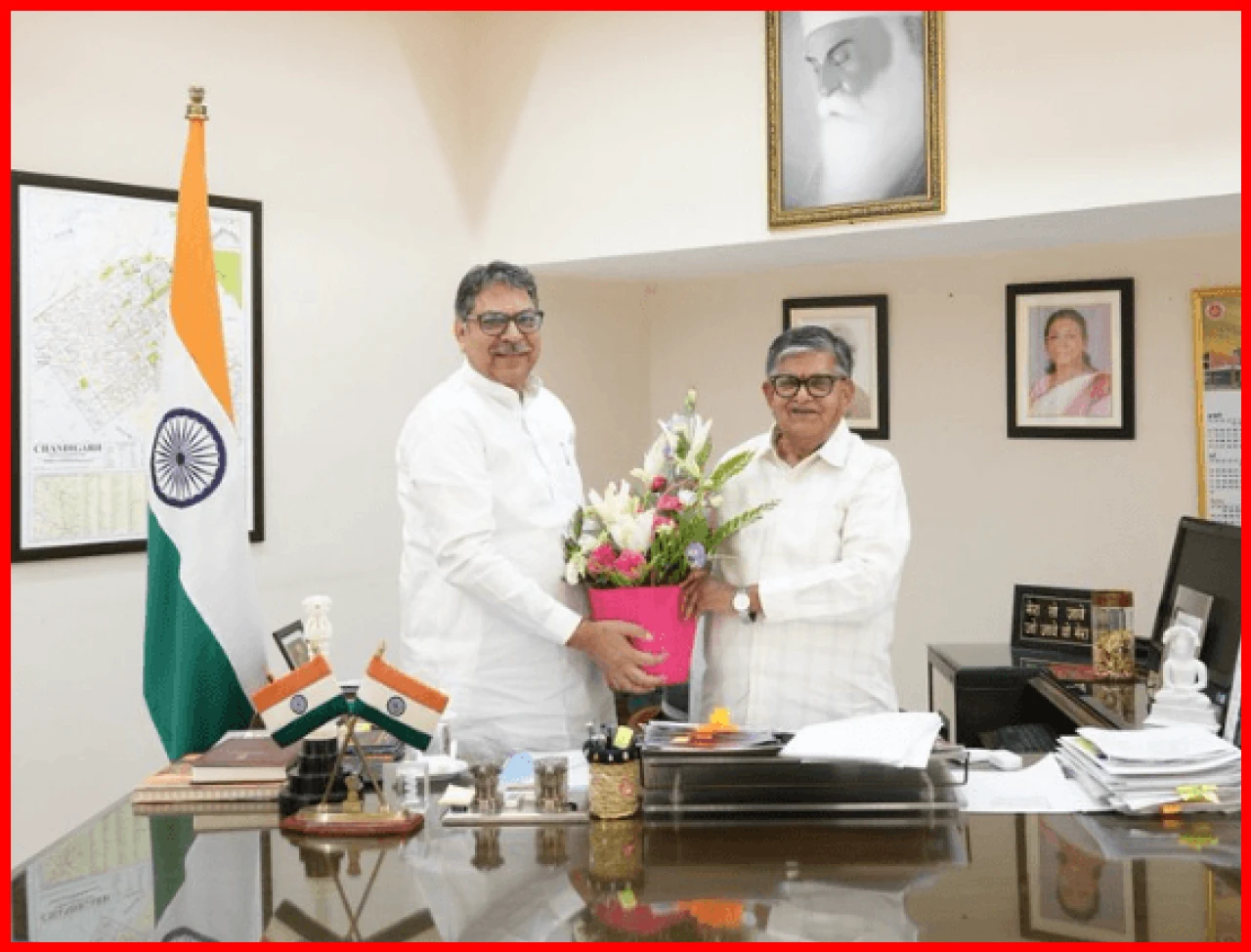 Satish Punia Meets Governor Gulabchand Kataria in Chandigarh