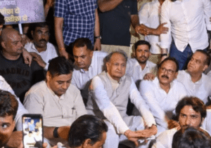 Congress Protests in Jaipur Against Rahul Gandhis Detention Over NEET Paper Leak