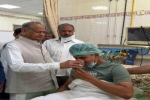 Ashok Gehlot Meets Student Leader Shubham Rewad Amid Ongoing Hunger Strike