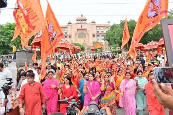 Grand Procession Marks 650th Birth Anniversary of Guru Ravidas in Jaipur Grand Procession Marks 650th Birth Anniversary of Guru Ravidas in Jaipur