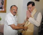 Uttar Pradesh Assembly Speaker Satish Mahana Meets Rajasthans Vasudev Devnani in Jaipur